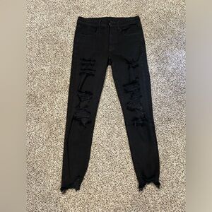 American Eagle High Rise Jegging Crop w/ Holes